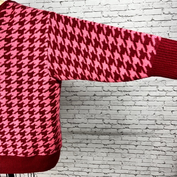 AVA & VIV | NWOT Pink & maroon pullover houndstooth sweater size 4X - Picture 6 of 7